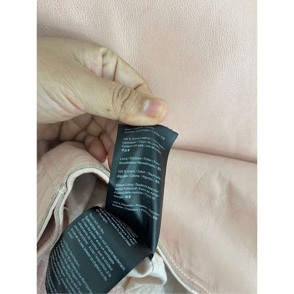 MUUBAA London Pink Biker Sheep Leather Jacket Size 6 - Picture 10 of 10